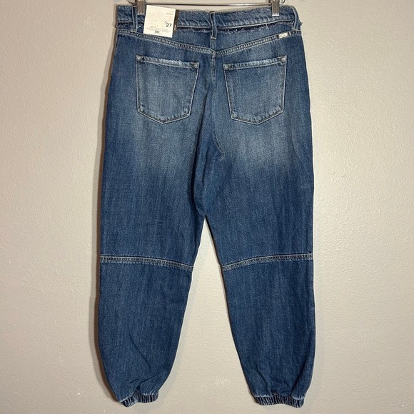 Kancan Denim Joggers High Rise Elastic Cuff Distressed Blue Jeans 27 - Picture 4 of 10